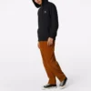 Pullover-Hoodie aus French Terry mit gesticktem Stern-Chevron-Muster, asiatische Größen „Schwarz“