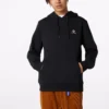 Pullover-Hoodie aus French Terry mit gesticktem Stern-Chevron-Muster, asiatische Größen „Schwarz“