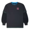 Pullover mit Logo-Print, asiatische Größen „Black Blue“