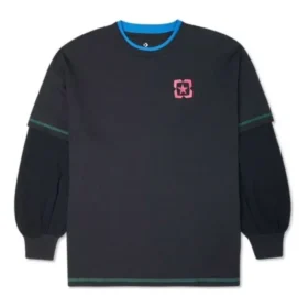 Pullover mit Logo-Print, asiatische Größen „Black Blue“