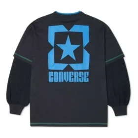 Pullover mit Logo-Print, asiatische Größen „Black Blue“