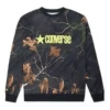 Realtree Printed Sweatshirt mit Rundhalsausschnitt, asiatische Größen „Schwarz“
