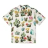 Resort-Hemd mit Pflanzenprint, asiatische Größen „Desert Sand Cactus Multi“