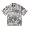 Resort Palm Trees Button-Down-Hemd asiatische Größen „Black Palm“