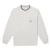 Retro Chuck Langarm-Slub-T-Shirt mit Tasche, asiatische Größen, „Weiß“