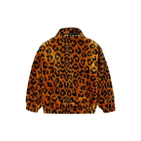 Retro-Leopardenmuster-Jacke im lockeren Schnitt für Paare, asiatische Größen, „Braun“