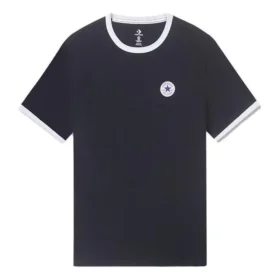 Ringer-Kurzarm-T-Shirt (asiatische Größen) „Schwarz“