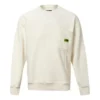 Rundhals-Langarmpullover für Herren, Weiß