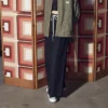 Saisonale Weithosen aus Webstoff, asiatische Größen, „Schwarz“