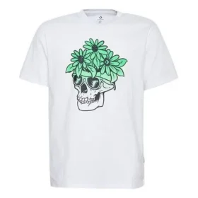 Skull Flowers Sonnenbrille T-Shirt asiatische Größen „White“