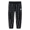 Sport-Strickhose mit aufgedrucktem Buchstabenlogo, asiatische Größen „Schwarz Weiß“