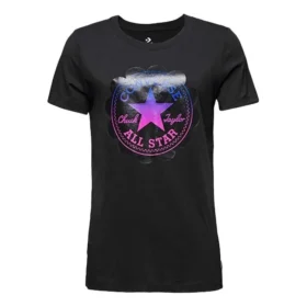 Sport-T-Shirt mit Logo-Aufdruck, kurzärmelig, schwarz