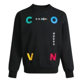 Sportliches Sweatshirt mit Rundhalsausschnitt und kontrastierendem Buchstabenprint – asiatische Größen „Schwarz“ Sportliches Sweatshirt mit Rundhalsausschnitt und kontrastierendem Buchstabenprint – asiatische Größen „Schwarz“