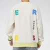 Sportliches Sweatshirt mit Rundhalsausschnitt und kontrastierendem Buchstabenprint, asiatische Größen, „Weiß“
