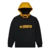Sportpullover mit Kapuze und Logo-Schriftzug für Herren, schwarz