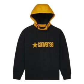 Sportpullover mit Kapuze und Logo-Schriftzug für Herren, schwarz Sportpullover mit Kapuze und Logo-Schriftzug für Herren, schwarz
