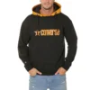 Sportpullover mit Kapuze und Logo-Schriftzug für Herren, schwarz