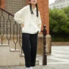 Star Hoodie Asia-Größen „Milk White“