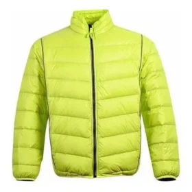 Stehkragen-Leichtpuffer-Jacke in asiatischer Größe „Fluorescent Green“