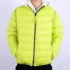 Stehkragen-Leichtpuffer-Jacke in asiatischer Größe „Fluorescent Green“