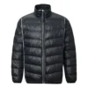 Stehkragen-Pufferjacke in leichter Ausführung, asiatische Größen, „Schwarz“