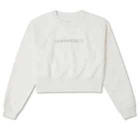 Strip Wordmark Fleece Crew „White“