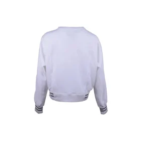 Stripe Atmungsaktiver Pullover Weiß