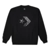 Sweatshirt mit Stern-Chevron-Paisley-Muster, asiatische Größen „Schwarz“
