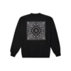 Sweatshirt mit Stern-Chevron-Paisley-Muster, asiatische Größen „Schwarz“