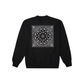 Sweatshirt mit Stern-Chevron-Paisley-Muster, asiatische Größen „Schwarz“
