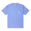 T-Shirt mit bestickter Tasche – asiatische Größen „Washed Indigo“