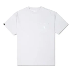 T-Shirt mit bestickter Tasche, asiatische Größen, „Weiß“