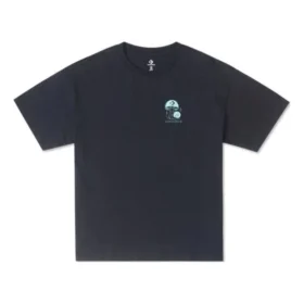 T-Shirt mit Pilz-Grafik, asiatische Größen „Black Teal“