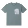 T-Shirt mit Reißverschlusstasche, asiatische Größen „Ash Green“