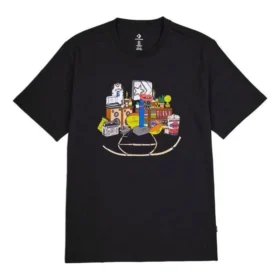 Throwback-T-Shirt (asiatische Größen) „Schwarz“