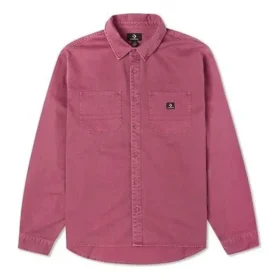 Twill-Langarmhemd mit Knöpfen, asiatische Größen „Berry“