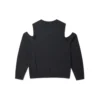 Twisted Knits Cold-Shoulder-Top, asiatische Größen „Schwarz“