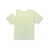 Twisted Knits Slim Asymmetrisches T-Shirt, asiatische Größen, „Grün“