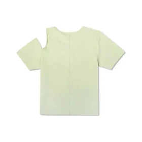 Twisted Knits Slim Asymmetrisches T-Shirt, asiatische Größen, „Grün“