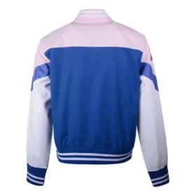 Ungepolsterte Baseball-Bomberjacke, asiatische Größen „Pink Blue White“