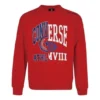 Unisex-Sweatshirt mit Rundhalsausschnitt und Logo-Aufdruck, rot