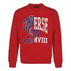 Unisex-Sweatshirt mit Rundhalsausschnitt und Logo-Aufdruck, rot