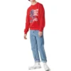 Unisex-Sweatshirt mit Rundhalsausschnitt und Logo-Aufdruck, rot