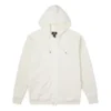 Utility-Fleece-Hoodie aus French Terry mit durchgehendem Reißverschluss, asiatische Größen „Weiß“