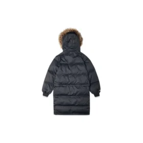 Wandelbare lange Daunenjacke in asiatischen Größen „Schwarz“