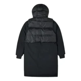 Wandelbare lange Daunenjacke in asiatischen Größen „Schwarz“