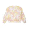 Washed Floral Baumwoll-Shirt mit Rundhalsausschnitt, asiatische Größen „Pink“