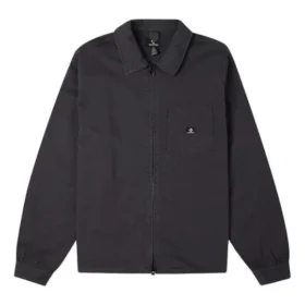 Washed-Jacke mit Brusttasche im Paar-Design, schwarz