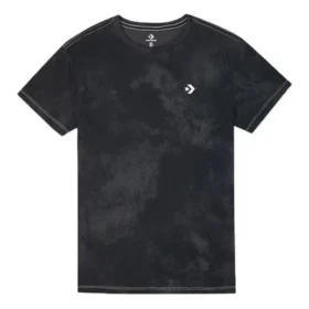Washed Retro Casual Kurzarm Schwarz
