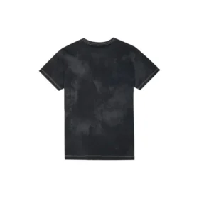 Washed Retro Casual Kurzarm Schwarz